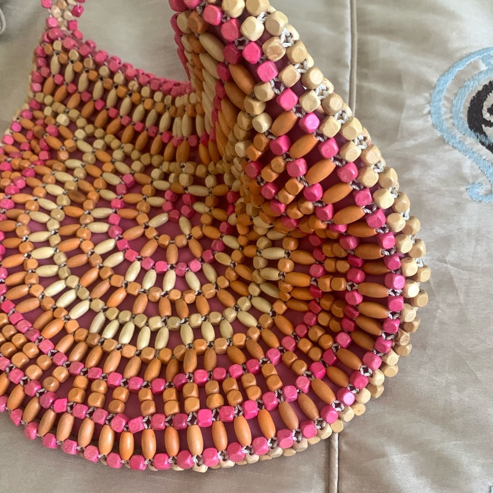 The Sak Boho Pink Wooden Beaded Bag - Picture 2 of 7
